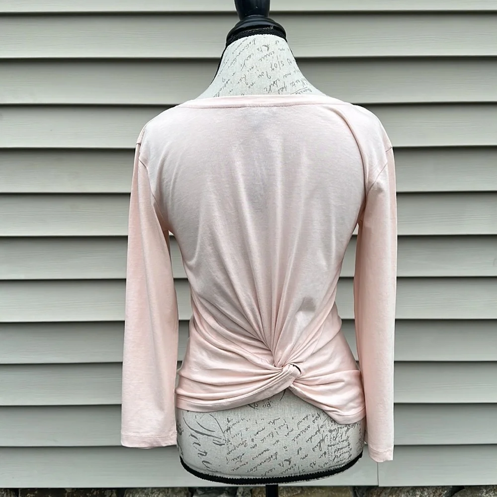 J. Crew Twist-back Long-sleeve T-shirt - Blush Pink